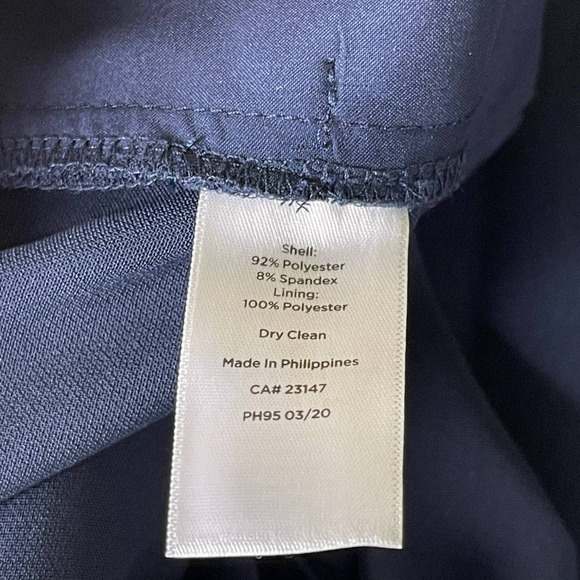 Talbots Stretch Crepe Jumpsuit Navy Blue Cap Sleeve Wide Leg Women's Size 10 - Picture 11 of 11